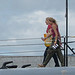 Juliet boarding the USS Bowfin (zoomed in) por vaudesir