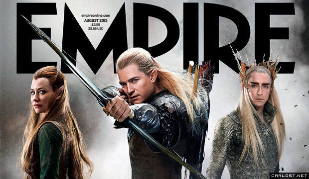 Evangeline Lilly (Tauriel), Orlando Bloom (Legolas), Lee Pace (Thranduil) - Empire Magazine (Aug 2013)