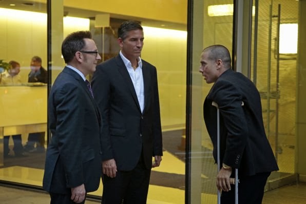 Michael Emerson, Jim Caviezel y Kirk Acevedo en Person of Interest 3.06