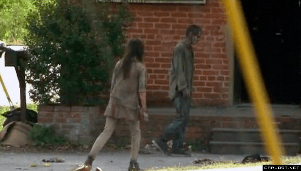 Walkers grabando The Walking Dead