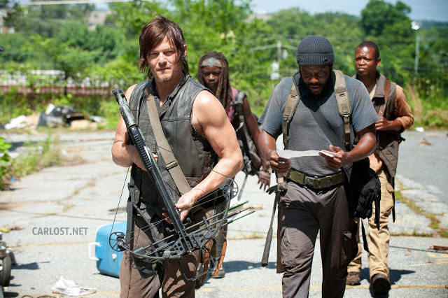 Daryl, Michonne, Tyreese y Bob en The Walking Dead 4.04 Indifference