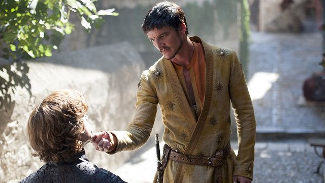 Tyrion Lannister(Peter Dinklage) y Oberyn Martell (Pedro Pascal) en Game of Thrones 4x01 Two Swords
