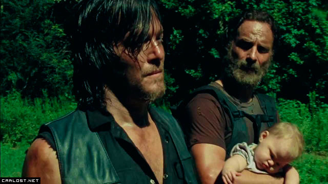 Daryl, Rick y Judith en The Walking Dead 5x09 Promo (2015)
