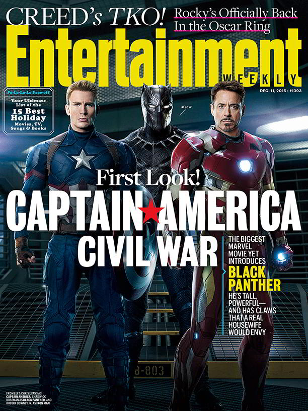 Capitan America, Black Panther, Iron Man - EW Cover