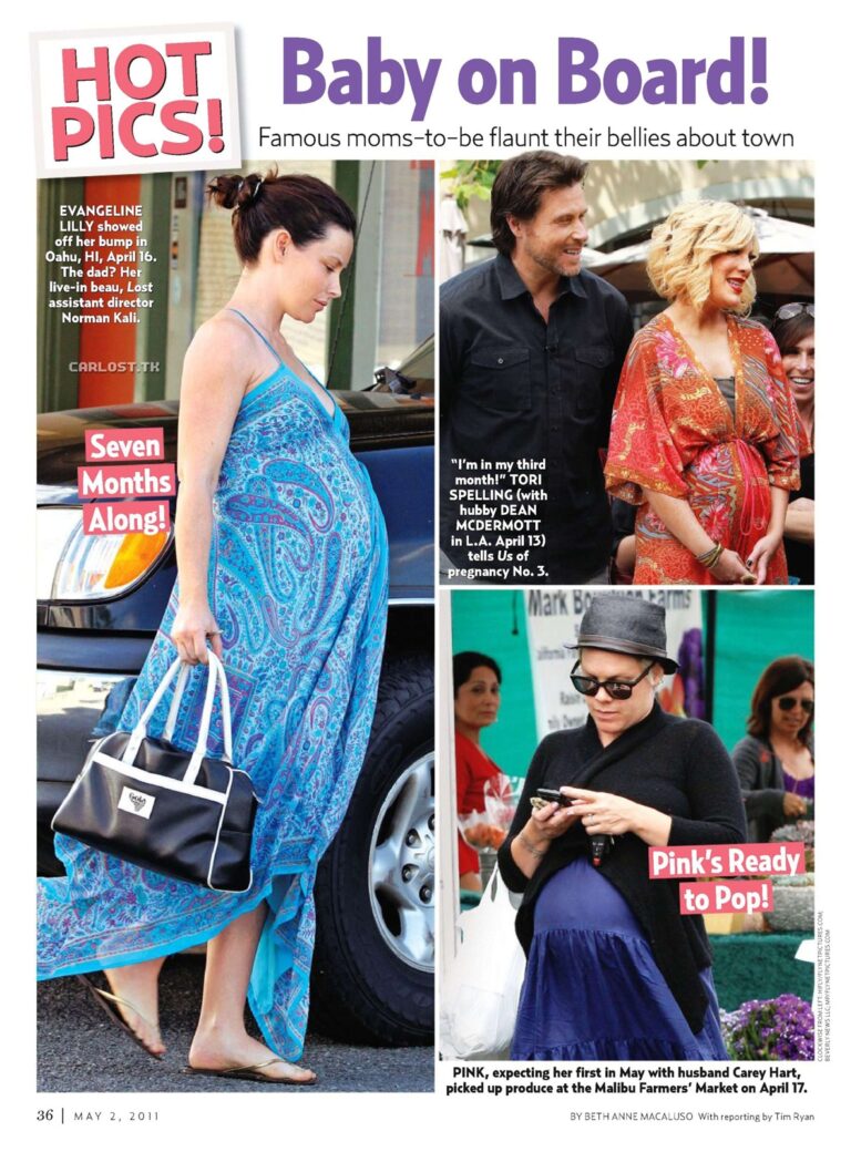 SCAN - Evangeline Lilly embarazada [Us Weekly - Mayo 2011]