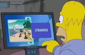 Homero se vuelve adicto a LOST en Los Simpsons