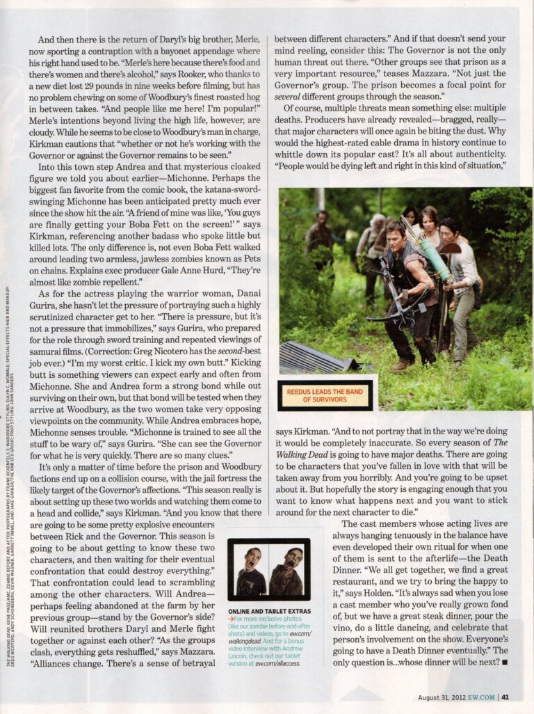 SCANS - The Walking Dead - Entertainment Weekly [Agosto 2012]