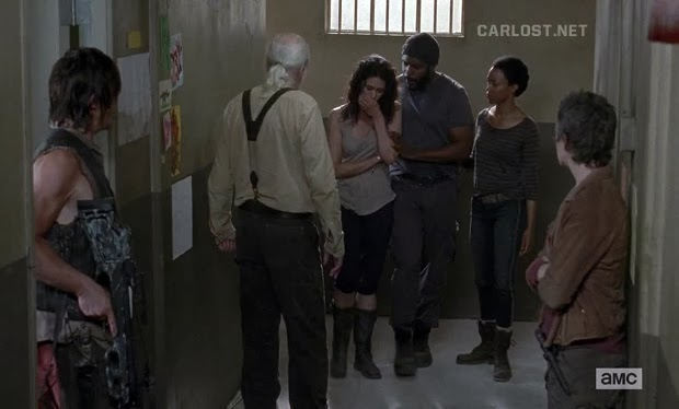 Daryl, Hershel, Karen, Tyreese, Sasha y Carol en The Walking Dead 4x02
