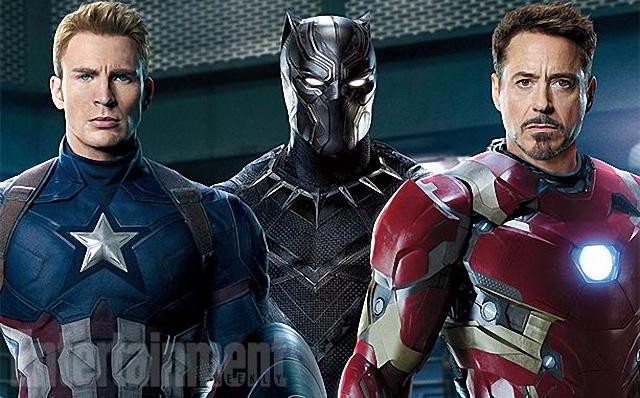 Capitan America, Black Panther, Iron Man - EW Cover