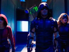 Thea (Speedy), Oliver (Green Arrow) y Laurel (Black Canary) en Arrow 4x11 (Promos)