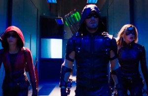 Thea (Speedy), Oliver (Green Arrow) y Laurel (Black Canary) en Arrow 4x11 (Promos)