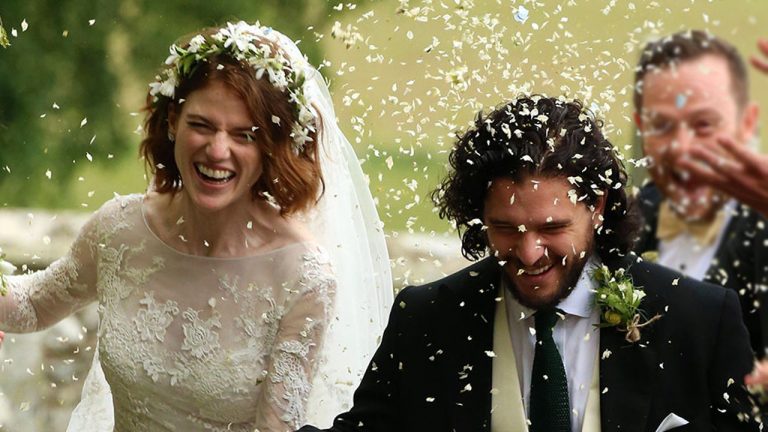 Kit Harington y Rose Leslie de Game of Thrones, se casaron en un castillo