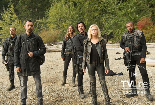 The 100 Temporada 6 - Shaw (Jordan Bolger), Jackson (Sachin Sahel), Echo (Tasya Teles) , Bellamy (Bob Morley), Clarke (Eliza Taylor) y Miller (Jared Joseph)