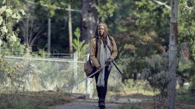 Danai Gurira como Michonne en The Walking Dead 9x14 Scars