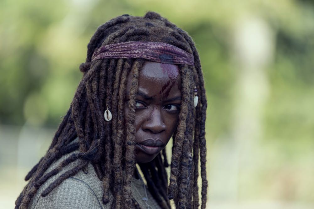Danai Gurira como Michonne en The Walking Dead 9x14