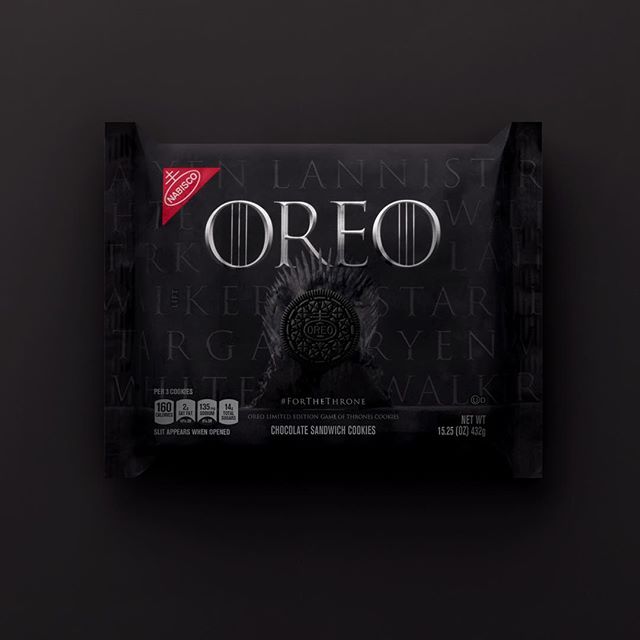 Envase de las galletas Oreo de Game of Thrones (Juego de Tronos)