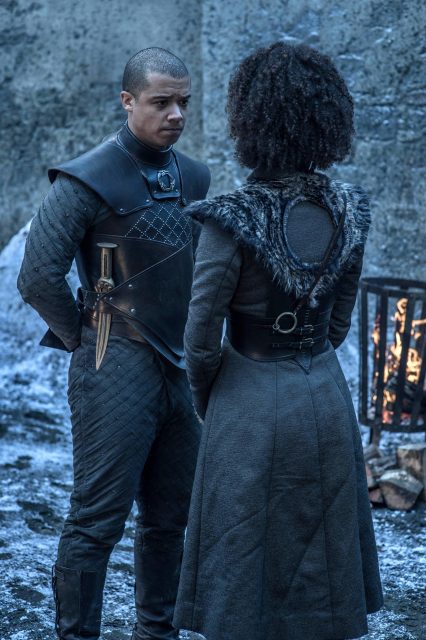 Gusano Gris y Missandei en Game of Thrones 8x02