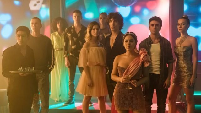 Omar, Ander, Nadia, Guzmán, Cayetana, Rebeca, Valerio, Lucrecia, Samuel y Carla en Élite Temporada 3