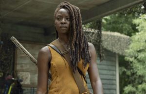 Danai Gurira como Michonne en The Walking Dead 10x13