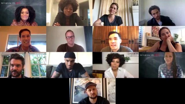 Elenco de How To Get Away Wtih Murder (HTGAWM) en videollamada luego del final de la serie