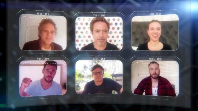 Elenco de Avengers reunidos por videollamada