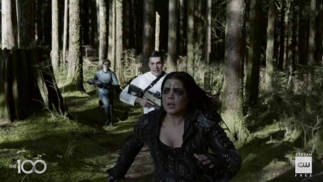 Echo, Levitt y Octavia en The 100 7x16 The Last War (Series Finale)