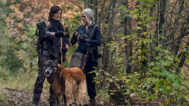 Daryl, Carol y Dog en The Walking Dead 10x18 Find Me