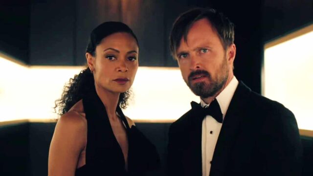 Thandiwe Newton como Maeve Millay y Aaron Paul como Caleb Nichols en el adelanto de Westworld 4x02