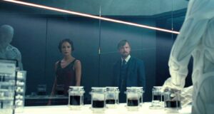 Thandiwe Newton como Maeve Millay y Aaron Paul como Caleb Nichols en el adelanto de Westworld 4x03