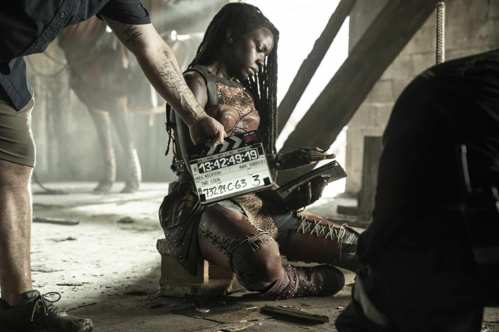 Danai Gurira como Michonne, en el episodio final de The Walking Dead