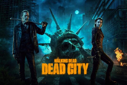 Negan y Maggie en afiche promocional de Dead City (2023)