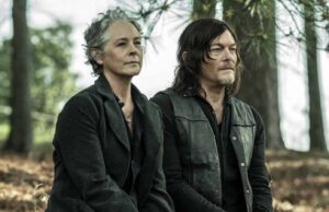 Melissa McBride como Carol y Norman Reedus como Daryl Dixon en el final de The Walking Dead