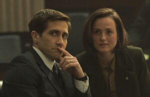 Jake Gyllenhaal como Rusty Sabich y Renate Reinsve como Carolyn Polhemus en Presumed Innocent (2024)