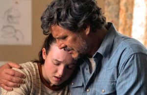 Ellie (Bella Ramsey) y Joel (Pedro Pascal) abrazados en The Last of Us 2x06