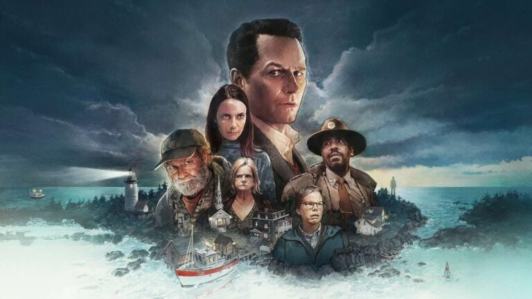 Afiche promocional de Widow's Bay, serie de terror y comedia de Apple TV, con Matthew Rhys