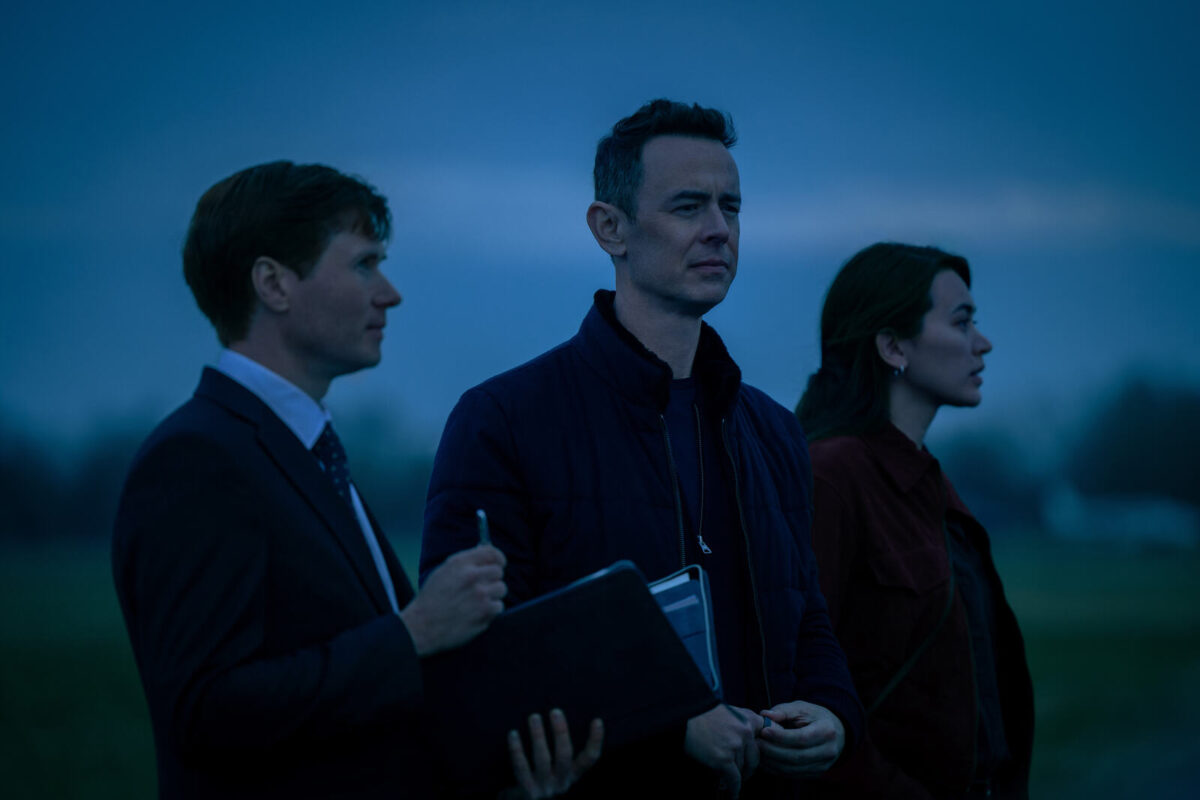 Colin Hanks como Per Stensen y Jessica Henwick como Helen Drew en Silo 3x07 "Radio"