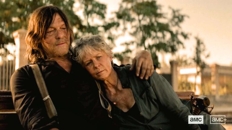 Daryl (Norman Reedus) y Carol (Melissa McBride) en el tráiler de la temporada final de Daryl Dixon